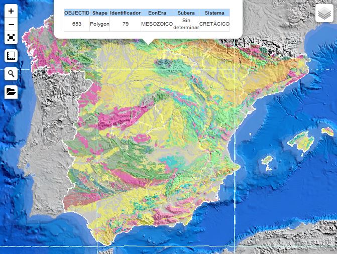 Mapa geológico completo de Portugal e Espanha